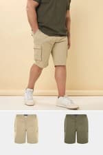 Image of BadRhino Big and Tall 2 PACK Stretch Cargo Shorts