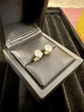 Image of Oval Cut 1.0ct Diamond Earrings Gold