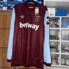 Image of BNWT West Ham united long sleeved 2023/24 Home Shirt - Size L