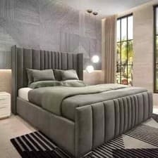 Image of Ottoman Bed Winged Plush Velvet New York Divan Storage Double & King Size Bed