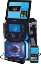 Image of Daewoo Portable Bluetooth Karaoke Machine 5” LCD Screen Lights Songs Microphones