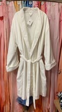 Image of NWT HOTEL COLLECTION BATH ROBE L/XL WHITE COTTON TERRY CLOTH INNER $160 Retail