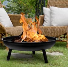 Image of Garden Fire Pit Round Patio Heater Outdoor Camping Log Burner 22'' Bowl Metal