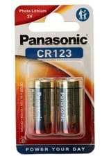 Image of Panasonic x 2 CR123a 3v Lithium Photo Battery CR123 DL123 CR17345 EXP 2035 CHEAP