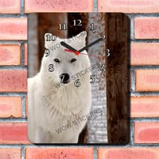 Image of Arctic Wolf Design Wall Clock New boxed Gift Animals Wildlife