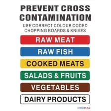 Image of Chopping Boards Set Low Density Colour Coded Hygiplas Professional 450x300x12mm