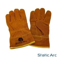 Image of WELDING GLOVES SHORT CUFF TIG MIG GAUNTLET LEATHER HEAT RESISTANT MMA ARC