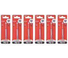 Image of Milwaukee Shockwave Impact Duty Screwdriver Bit PZ2 90mm 6 Pack 4932472054