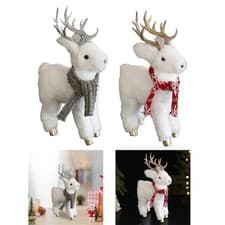 Image of Stuffed Reindeer Plush Toy Christmas Figure Decoration Christmas Gift Lovely