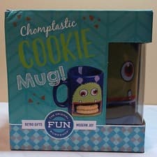 Image of Chomptastic Cookie Mug! Monster Mug w/Slot of Cookies! Ceramic Royal Blue 4.5" T
