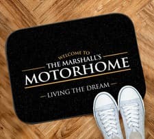 Image of Personalised Motorhome mat - Campervan Door Mat - Black mat 44cm x 32cm SC103