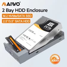 Image of MAIWO M.2 SSD Enclosure NVMe SATA 10Gbps PCIe Portable M.2 SSD Case 2.5"/3.5" Ex