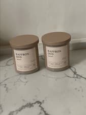 Image of Leoben Saffron Oud Candle Set 2 Pack 9 oz Luxury Gift Pair