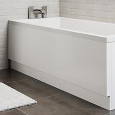 Image of Modern High Gloss White Acrylic Bath Panel Bathroom Front Side End Many Sizes