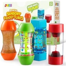 Image of 4-Pack Fidget Tubes for Kids, Sensory Tubes, Stress Relief Toy