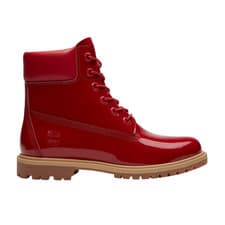 Image of Timberland Women's Premium 6-Inch Red Patent Leather Waterproof Boots