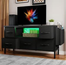 Image of VASAGLE TV Stand Cabinet Storage Table TV Console Unit with Shelves Living Room