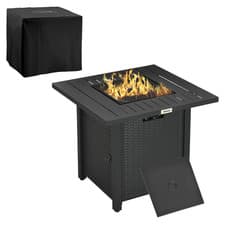 Image of Outsunny 50,000 BTU Gas Firepit Table with Protective Cover, Spark Guard