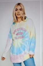 Image of Yours Women Tie Dye California Slogan Hoodie Size 22/24. New With Tags