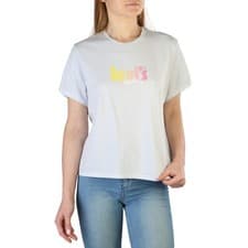 Image of Levi's Woman's T-Shirt Size L Light Blue Cotton Short Sleeve Logo New With Tag