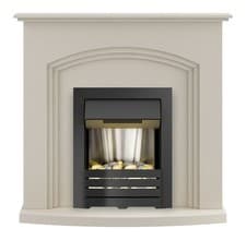 Image of Adam Truro Fireplace Suite in Cream with Helios Electric Fire in Black, 41 Inch
