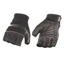 Image of Milwaukee Leather MG7504 Men's Black Gel Palm Leather and Mesh Fingerless Gloves
