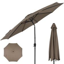Image of 3m Large Parasol Umbrella Garden Patio Table Sun Shade Canopy with Crank Tilt