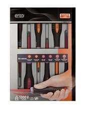 Image of Bahco BE-9884S ERGO 6 Piece 1000V VDE Insulated Slotted & Pozi Screwdriver Set
