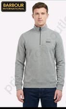 Image of Barbour International Men’s Essential Half Zip Sweatshirt (Grey) Size Small BNWT