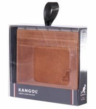 Image of Kangol Credit Card Holder Wallet Cognac Genuine Leather BNIBWT RRP£11.99 FreeP&P