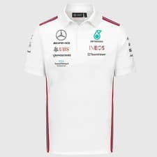 Image of MERCEDES BENZ AMG FORMULA 1 MAPF1 White Team POLO Shirt - 701223408 002
