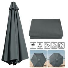 Image of 2m Large Parasol Umbrella Garden Patio Table Sun Shade Canopy with Crank Tilt