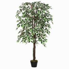Image of Outsunny 160cm/5.2FT Artificial Ficus Tree Fake Plant in Pot Indoor