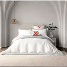 Image of NEW Bedeck of Belfast Astrid Cotton Percale Super King Duvet Cover Set - White