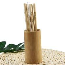Image of 10 Reusable Bamboo Drinking Straws Natural Organic Biodegradable EcoLeafy