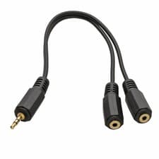 Image of 20cm 2.5mm Stereo Audio Jack Splitter Y Adapter Cable Lead Plug to 2 Socket Gold