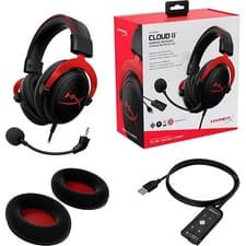 Image of HyperX Cloud II Gaming Headset 7.1 Channel, Red/Black, Microphone
