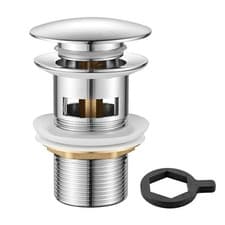 Image of Pop-Up Basin Waste with Overflow, G 1 1/4" Chrome Slotted Click Clack