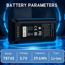 Image of 8000mAh Battery T8743 For Eufy Video Doorbell E340/C31 +Type-C charge Cable