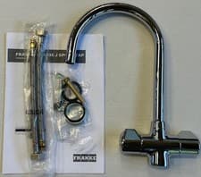 Image of Franke Danube J Spout Traditional Twin Lever Chrome Kitchen Mixer Tap - GRADED