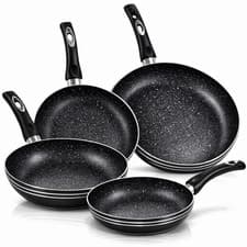 Image of Non Stick Frying Pan Set Induction Base Skillet Cooking Pan Marble 20/24/28/30cm