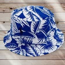Image of Polo Ralph Lauren Cotton Blend Terry Loft Floral Bucket Hat Blue/White L /XL £89