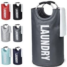 Image of 82L Foldable Fabric Laundry Basket Collapsible Clothes Hamper Bag Washing Bin