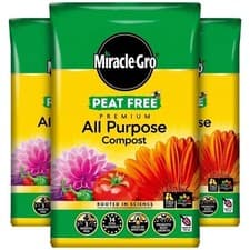 Image of Miracle-Gro 150L Peat Free All Purpose Compost 3 x 50L Garden Soil Plants