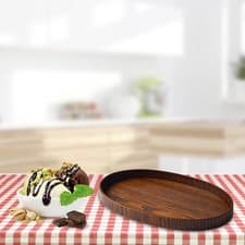 Image of Wooden Serving Platter Wood Breakfast Platter for Salads