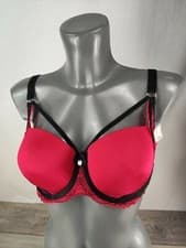 Image of NEW Boux Avenue Black Red Mariette Balconette Bra Lingerie Underwear 36E , 36F
