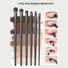 Image of 6pc High Quality Soft Bristle Eyeshadow blending, Smudging,eyeliner Brush Set UK