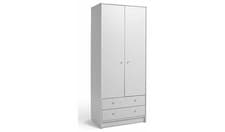 Image of 2 Door 2 Drawer Wardrobe White Argos Home Malibu - New Boxed *Damaged