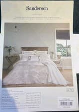 Image of SANDERSON "Lotus Leaf" Double Duvet Cover NWT. RRP £130 Ivory