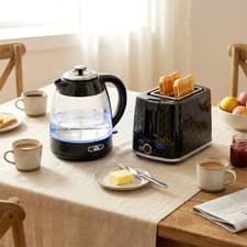 Image of 1.7L 3000W Rapid Boil Kettle and 2 Slice Toaster Set w/Limescale Filter
